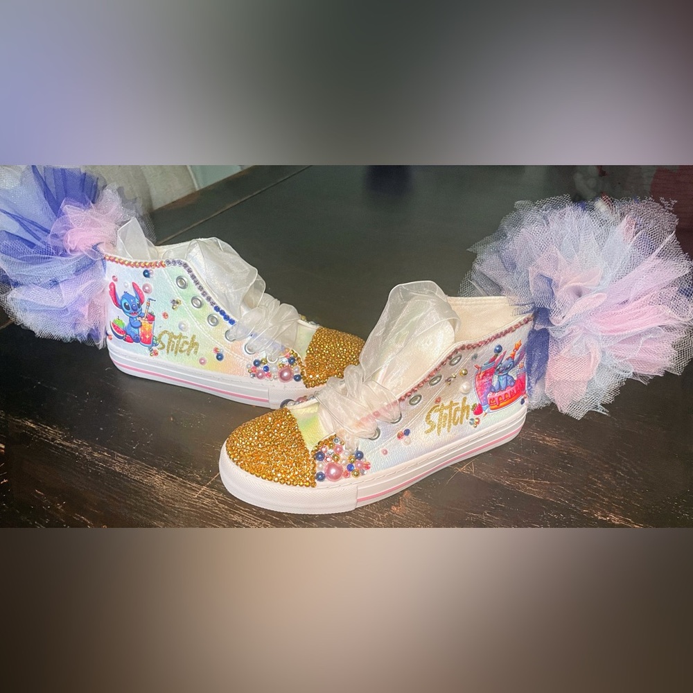 Youth blinged Stitch Sneakers